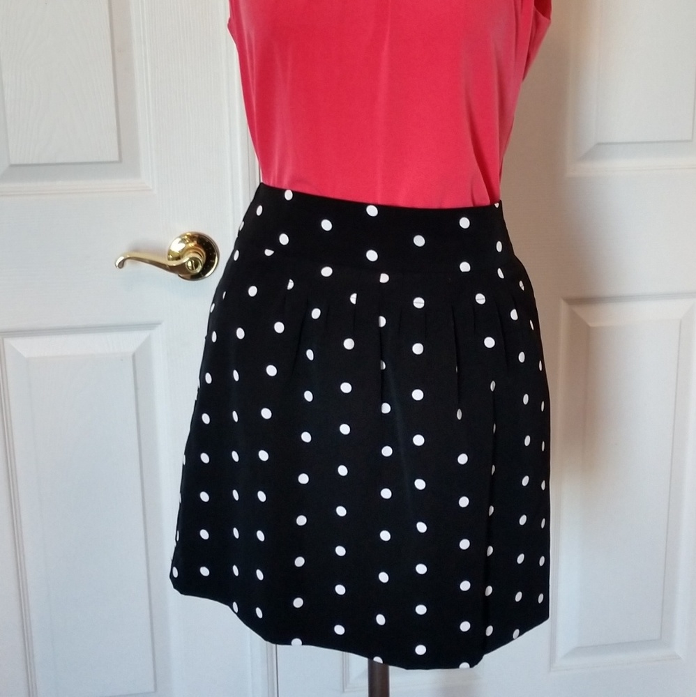 Worthington Black White Polka Dot Skirt